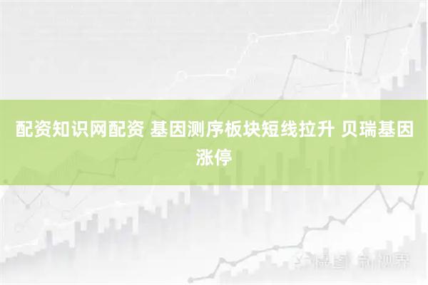 配资知识网配资 基因测序板块短线拉升 贝瑞基因涨停