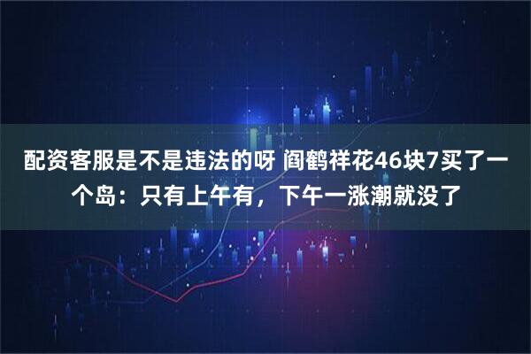 配资客服是不是违法的呀 阎鹤祥花46块7买了一个岛：只有上午有，下午一涨潮就没了
